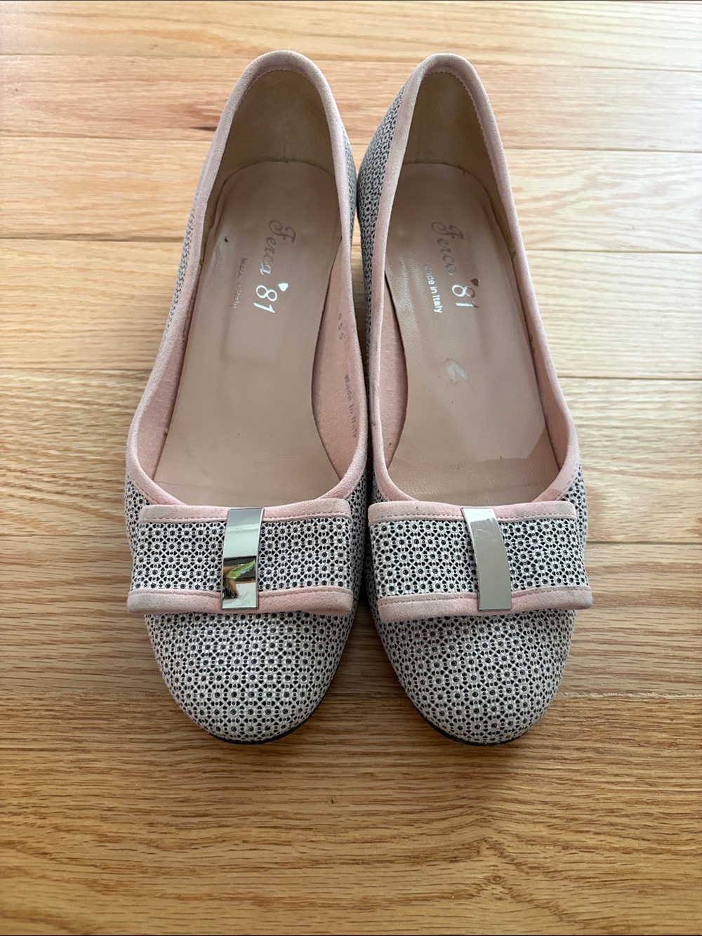Pink and Cream Patterned Shoes